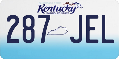 KY license plate 287JEL