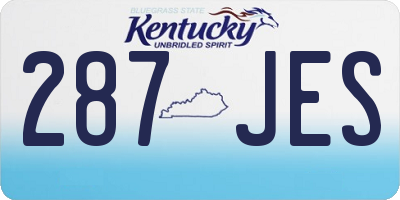 KY license plate 287JES