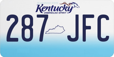 KY license plate 287JFC