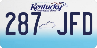 KY license plate 287JFD