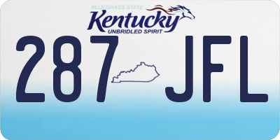 KY license plate 287JFL