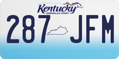 KY license plate 287JFM