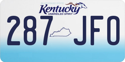 KY license plate 287JFO
