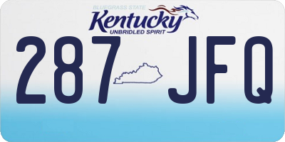 KY license plate 287JFQ