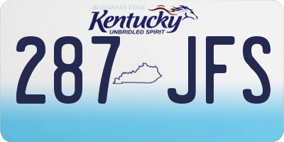 KY license plate 287JFS