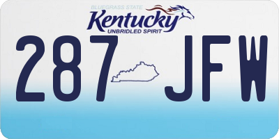 KY license plate 287JFW