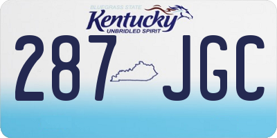 KY license plate 287JGC