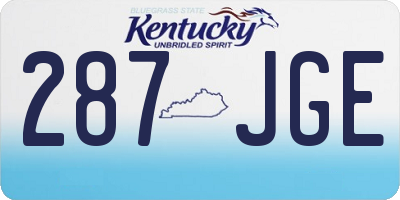 KY license plate 287JGE