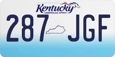 KY license plate 287JGF