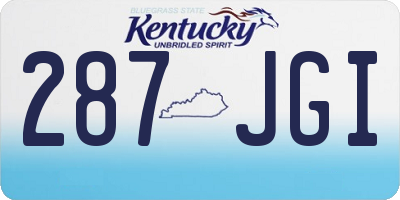 KY license plate 287JGI