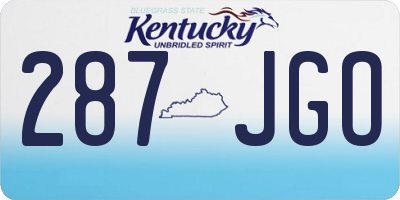 KY license plate 287JGO