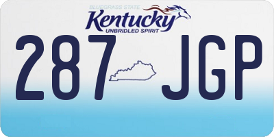 KY license plate 287JGP