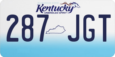 KY license plate 287JGT