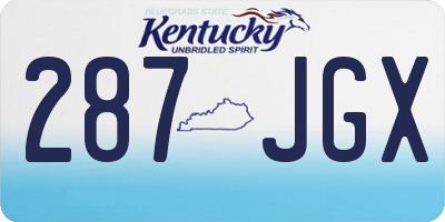 KY license plate 287JGX