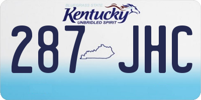 KY license plate 287JHC