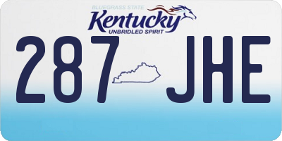 KY license plate 287JHE