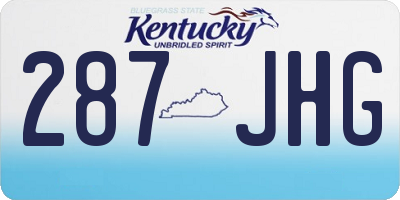 KY license plate 287JHG