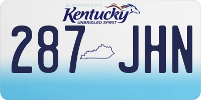 KY license plate 287JHN