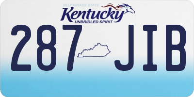 KY license plate 287JIB