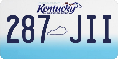 KY license plate 287JII