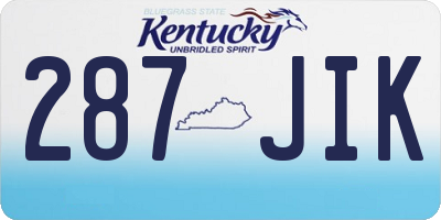 KY license plate 287JIK