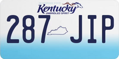 KY license plate 287JIP
