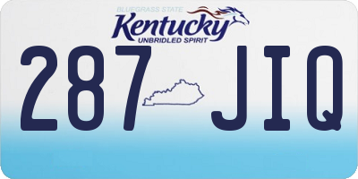 KY license plate 287JIQ