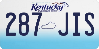 KY license plate 287JIS