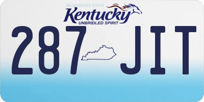 KY license plate 287JIT