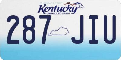 KY license plate 287JIU