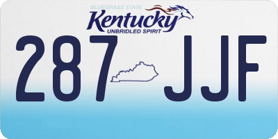 KY license plate 287JJF