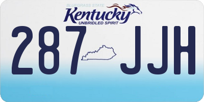 KY license plate 287JJH