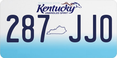 KY license plate 287JJO