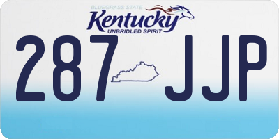 KY license plate 287JJP