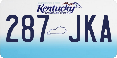 KY license plate 287JKA