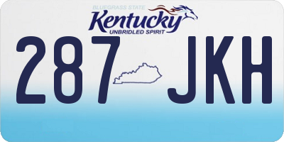 KY license plate 287JKH