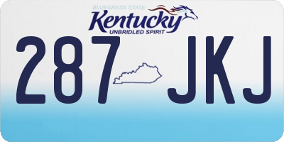 KY license plate 287JKJ