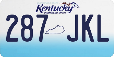 KY license plate 287JKL