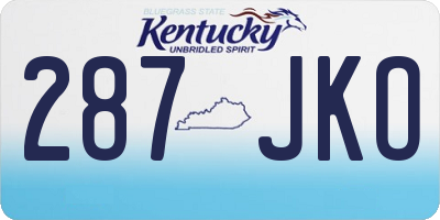 KY license plate 287JKO