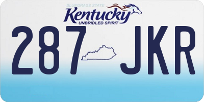 KY license plate 287JKR