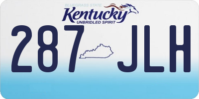 KY license plate 287JLH