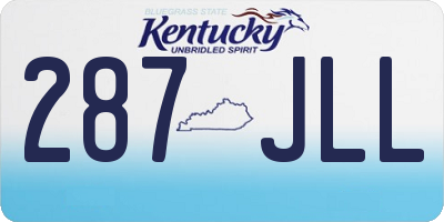 KY license plate 287JLL