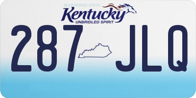KY license plate 287JLQ