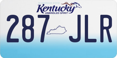 KY license plate 287JLR