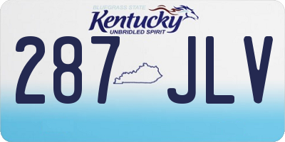 KY license plate 287JLV