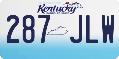 KY license plate 287JLW