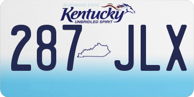 KY license plate 287JLX
