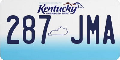 KY license plate 287JMA