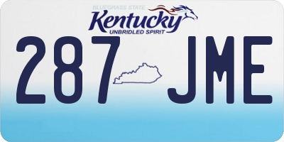 KY license plate 287JME