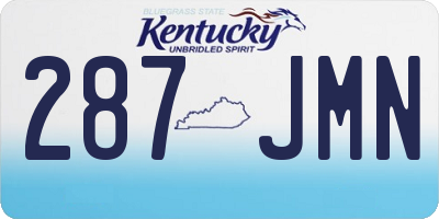 KY license plate 287JMN